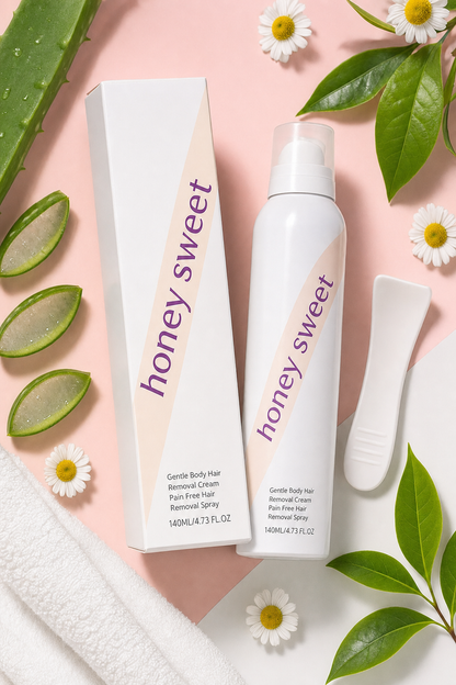 Honey Sweet Gentle Body Hair Removal Spray — Painless & Cream-Free Formula for Underarms, Legs & Sensitive Areas, 140ml / 4.73 FL.OZ